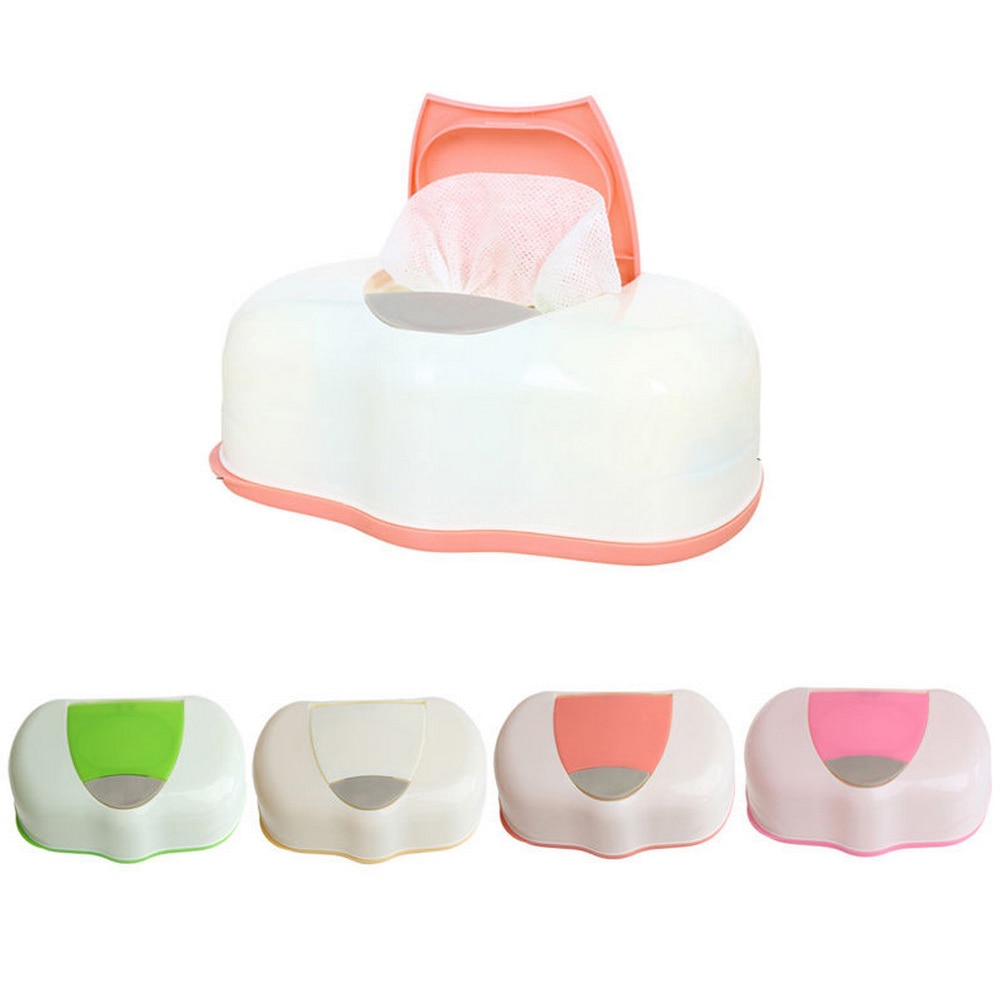 Wet Wipes Box Plastic Wet Tissue Baby Wipes Box Automatic Case Pop-up Design Tissue Case random color 200*120*80mm